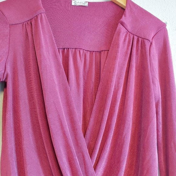 Intimately Free People Metallic Burgundy Turnt Thong Bodysuit Sz S - Picture 4 of 9